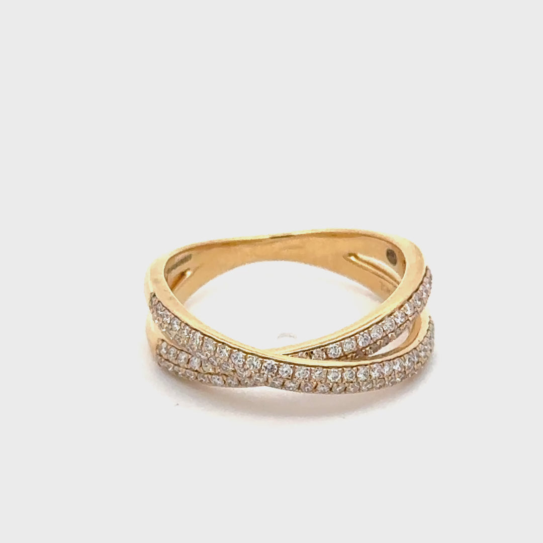 Crossover Pave Ring  - 18K Geelgoud - 0,48 ct