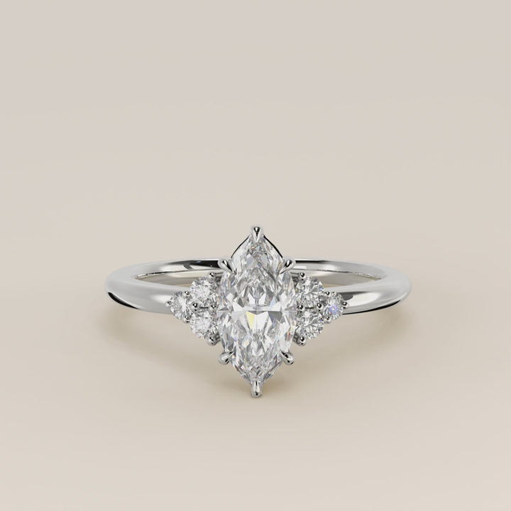 Cindy - Marquise Trilogy Cluster Lab Grown Diamond Ring with Low Setting