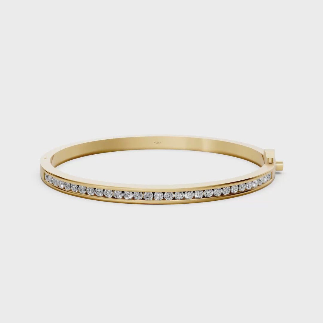 Bangle met Diamanten Channelzetting Slim - 18k Geelgoud - 1,43 ct