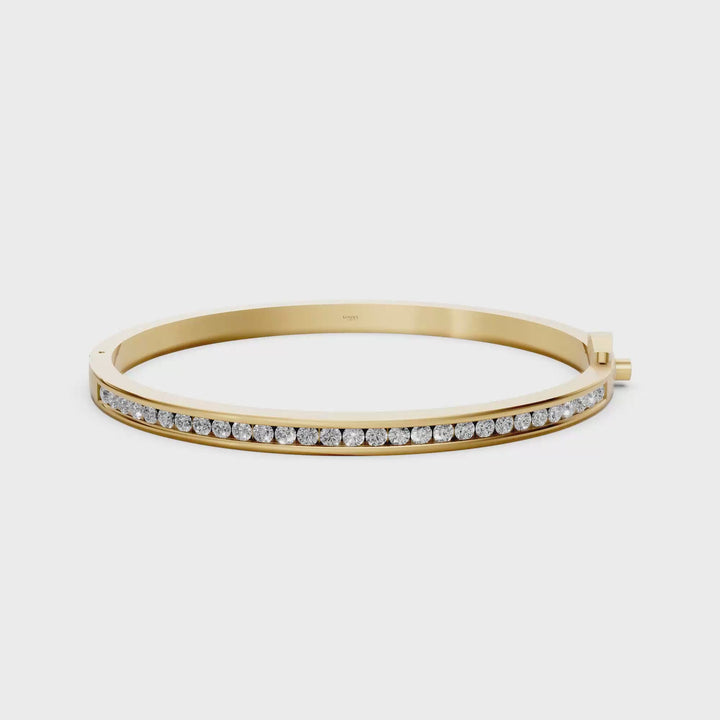 Bangle met Diamanten Channelzetting Slim - 18k Geelgoud - 1,43 ct