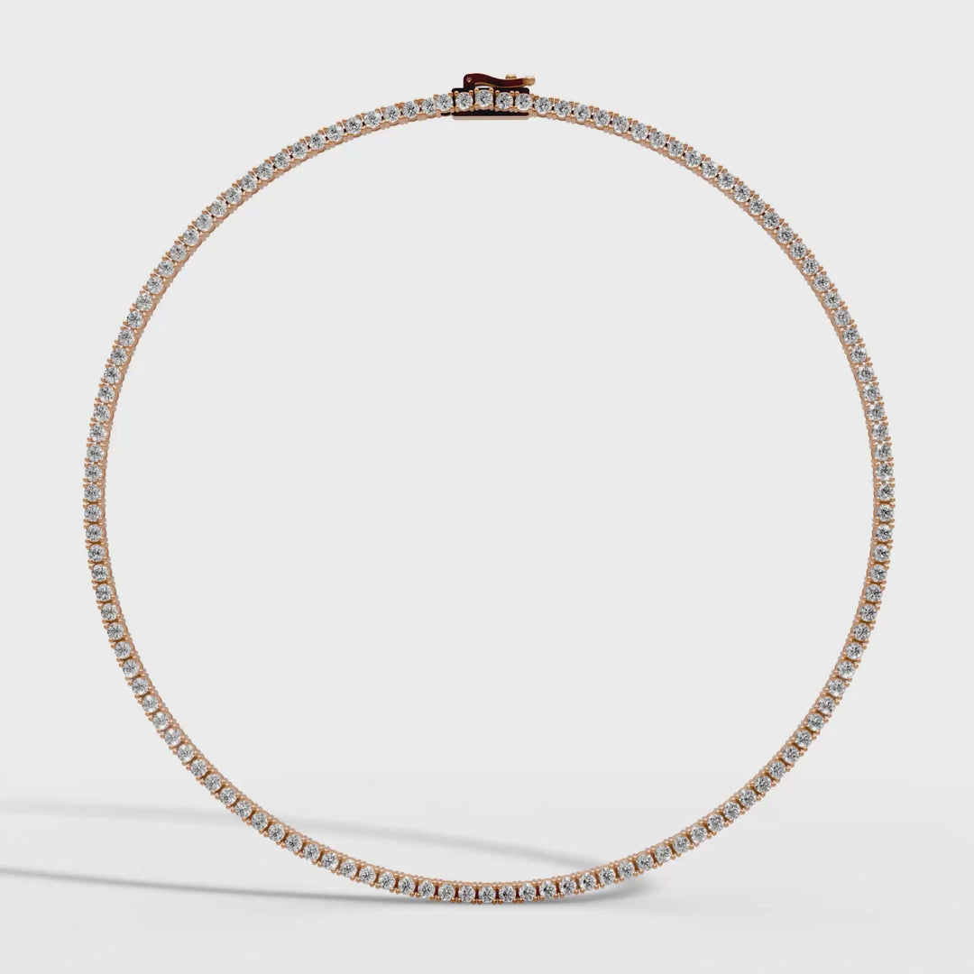 Tennis Choker Ketting - 18K Geelgoud - 8,00 ct
