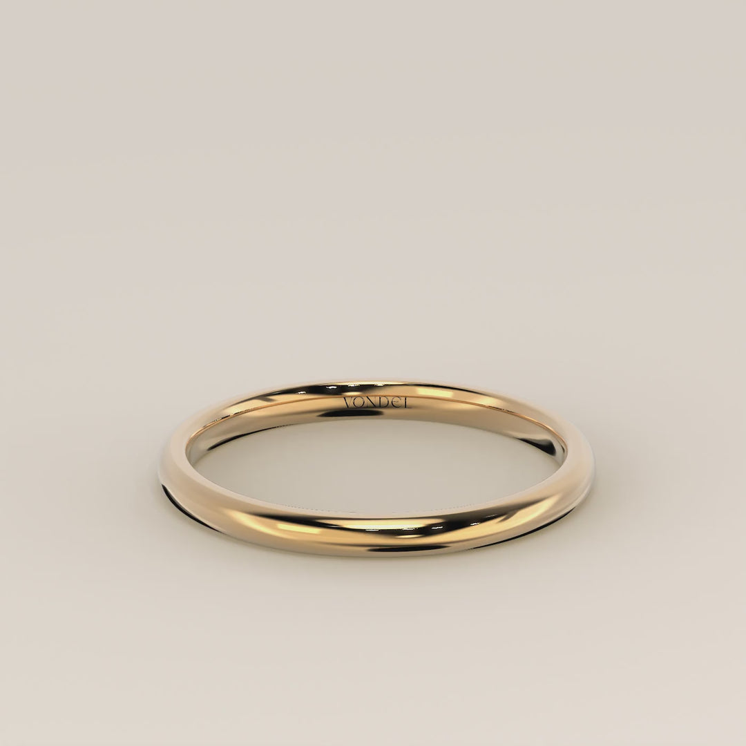 Trouwring plain band 2 mm, geelgoud