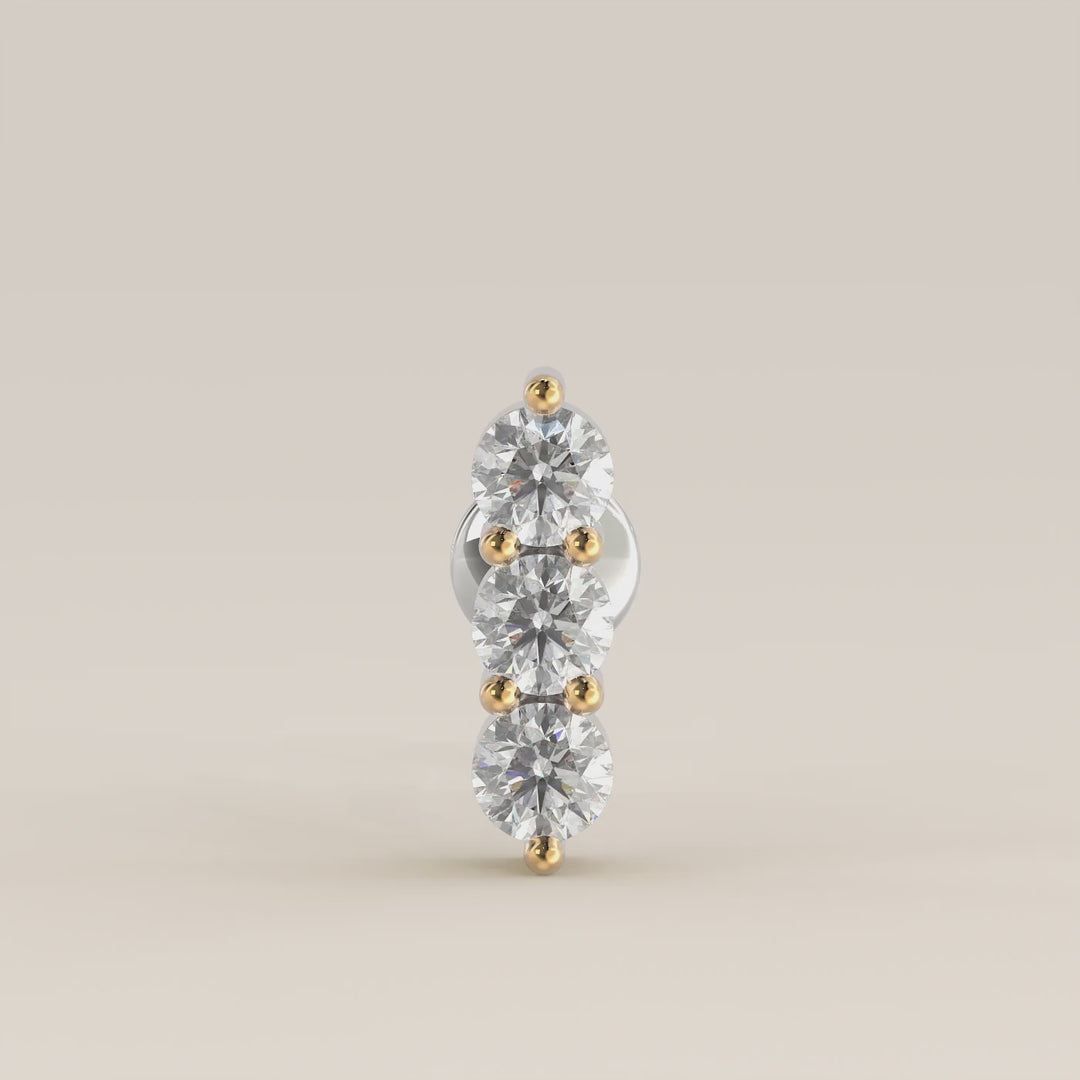 Luminous Triple Lab Grown Diamond Piercing