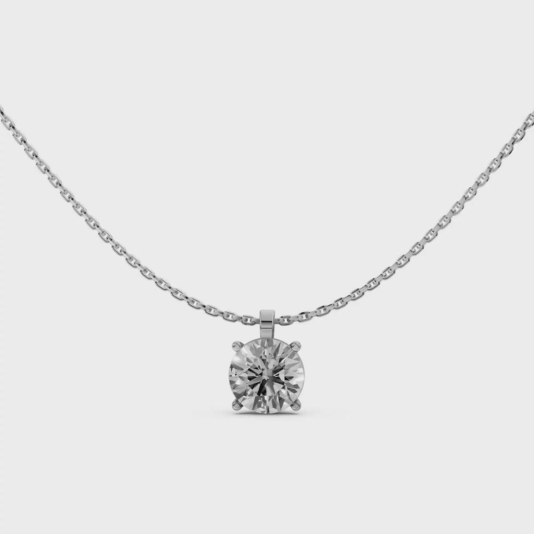 Rond Briljant Pendant Ketting - 18K Goud - 1,00 ct