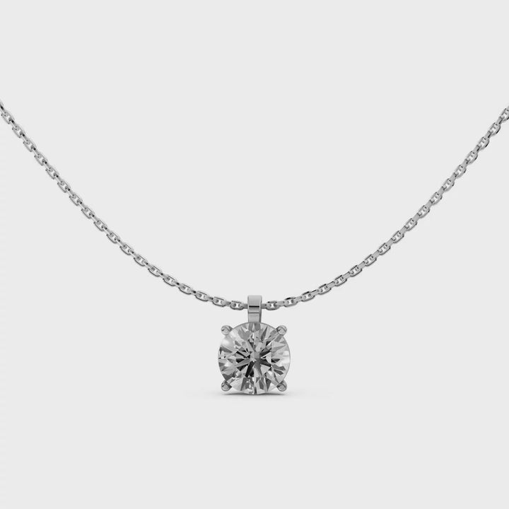 Rond Briljant Pendant Ketting - 18K Goud - 1,00 ct