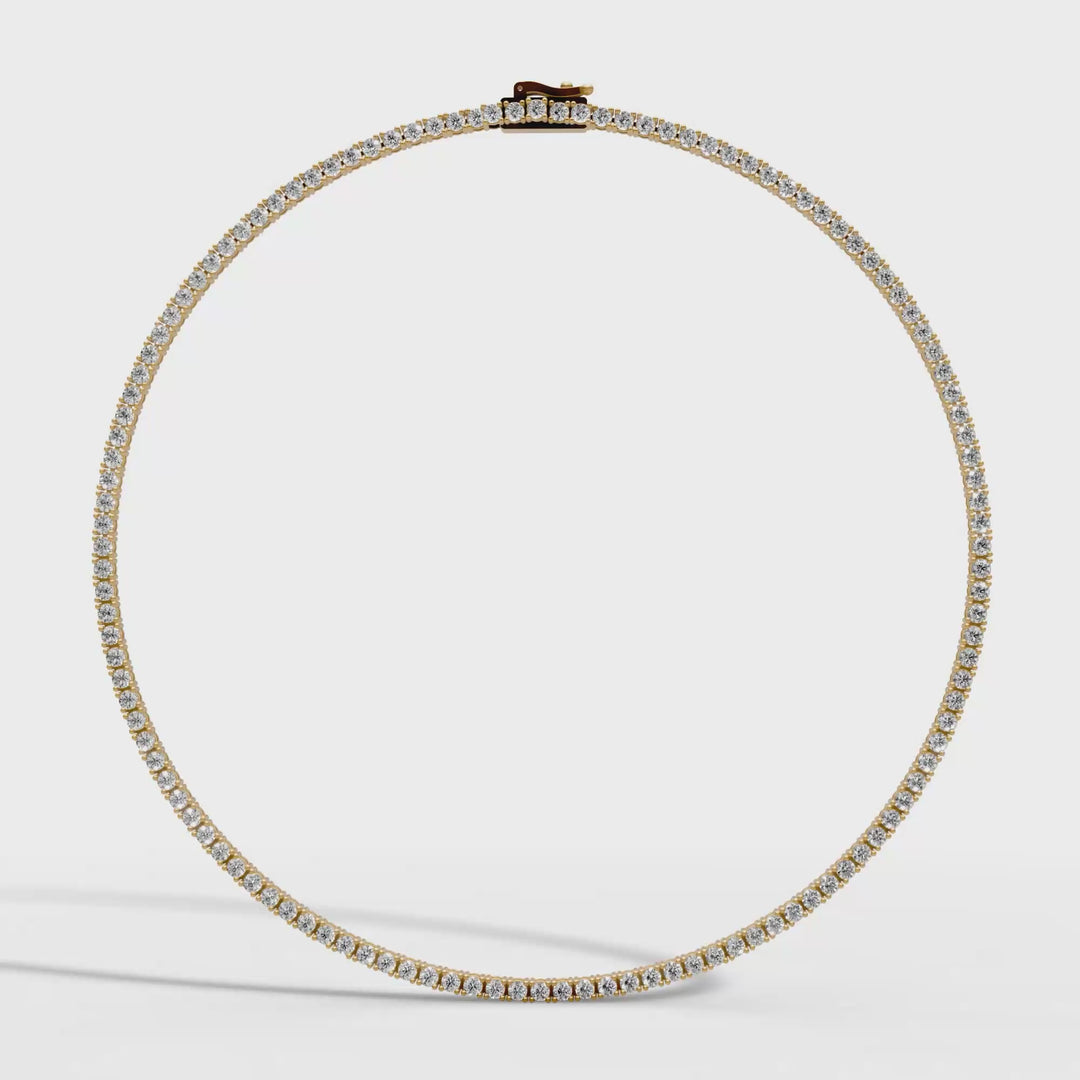 Tennis Choker Ketting - 18K Geelgoud - 8,00 ct