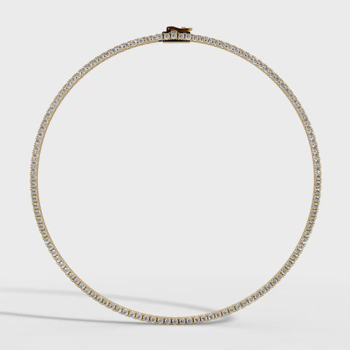 Tennis Choker Ketting - 18K Geelgoud - 8,00 ct