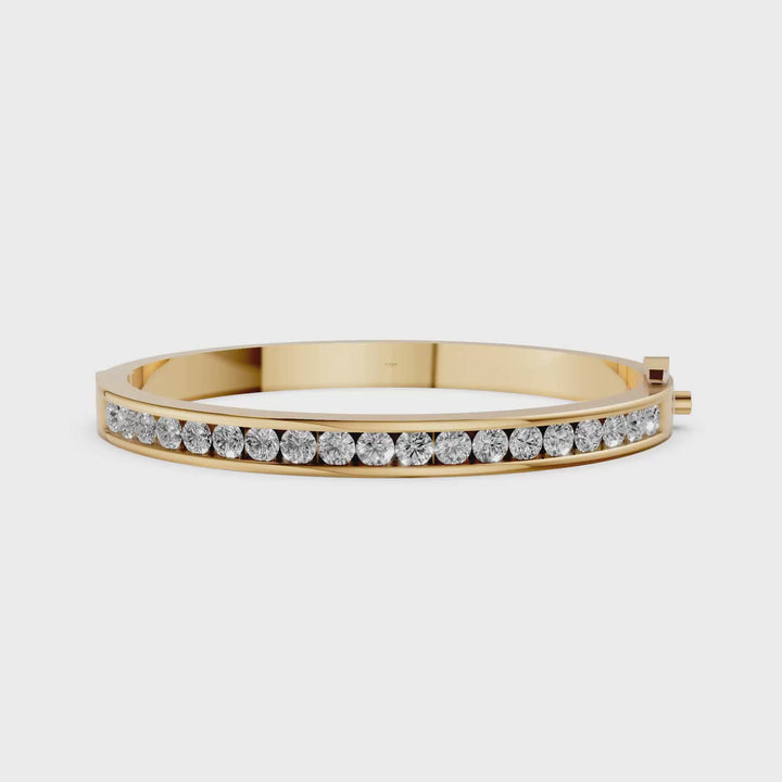 Bangle met Diamanten Channelzetting Wide - 18k Geelgoud - 3,65 ct