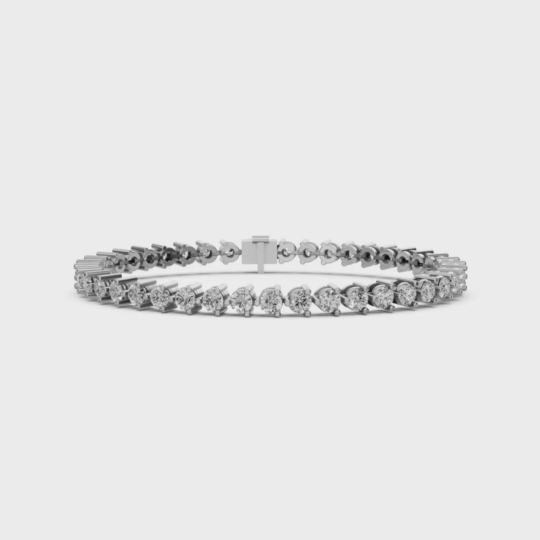 Tennisarmband Met Driepuntzetting - 18K Geelgoud - 6,33 ct