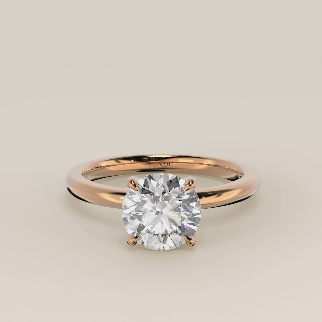 Verlovingsring rond lab grown diamant, rosegoud