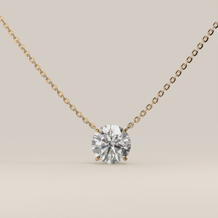 Sophie - Necklace with Double Hidden Halo Round Brilliant Pendant Lab Grown Diamond