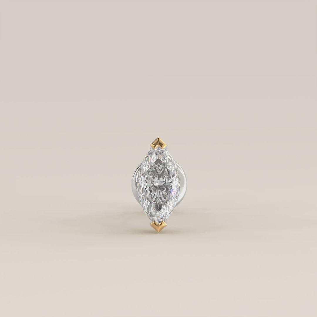 Signature Marquise Envelope Prong Lab Grown Diamond Piercing