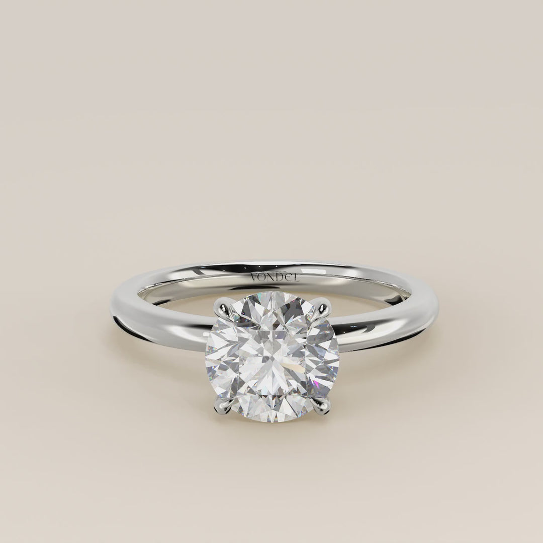 Verlovingsring rond lab grown diamant, witgoud