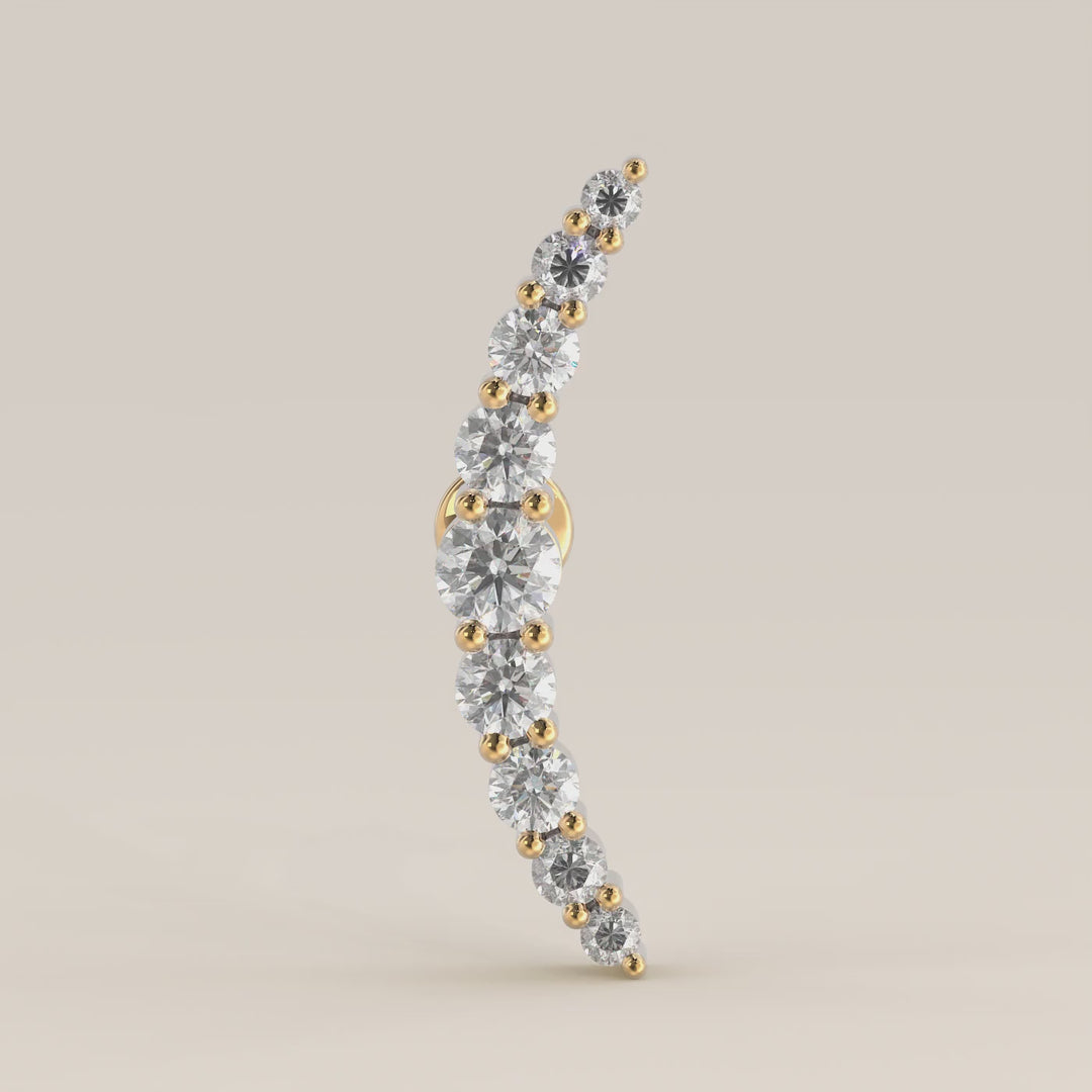 Celestial Curve Big Lab Grown Diamond Piercing