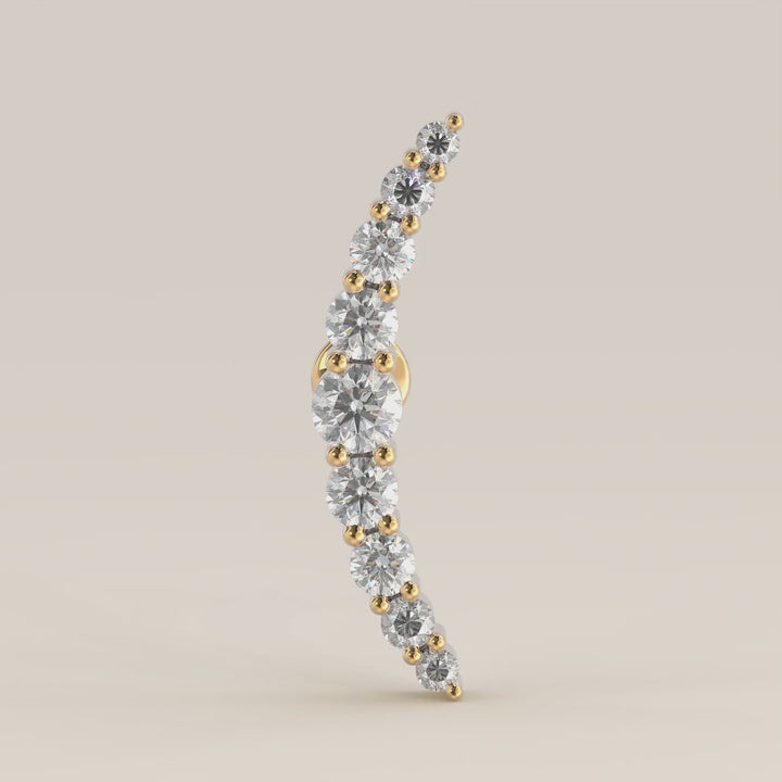 Celestial Curve Big Lab Grown Diamond Piercing
