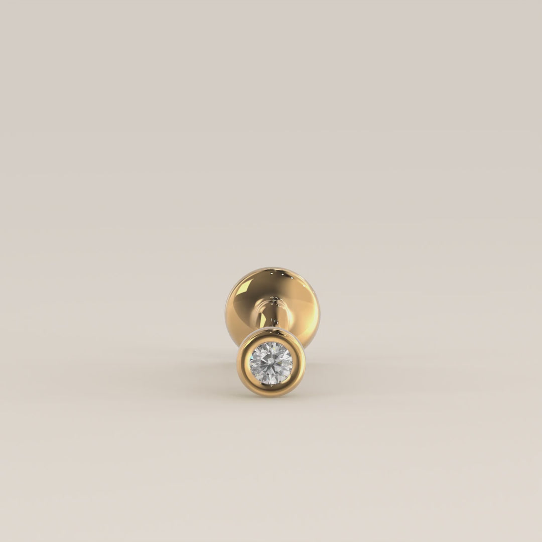 Bezel Round Lab Grown Diamond Piercing