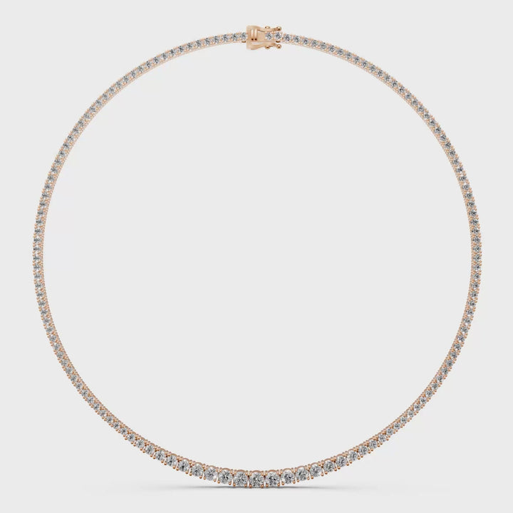 Diamanten Tennis Collier met verloop in diamantgrootte - 18K Goud
