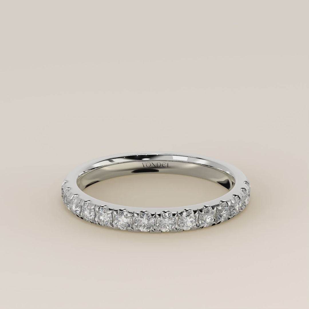 Lab grown diamanten rijring half gezet, witgoud