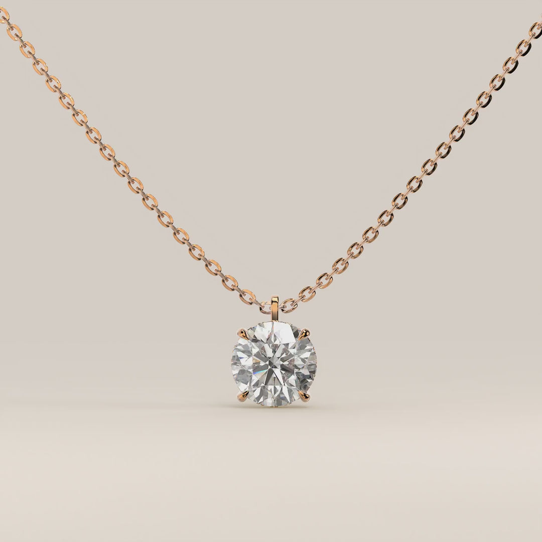 Lisa - Round Lab Grown Diamond Necklace with Hidden Halo