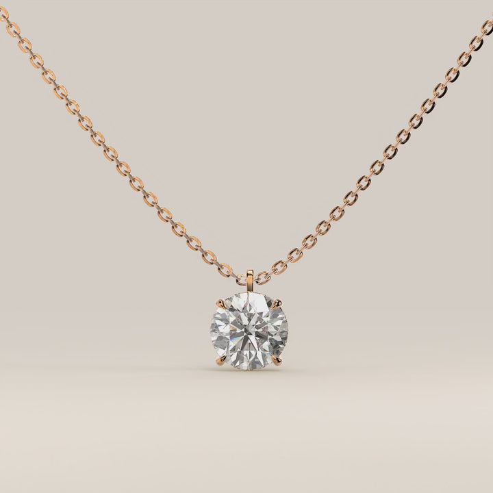 Lisa - Round Lab Grown Diamond Necklace with Hidden Halo