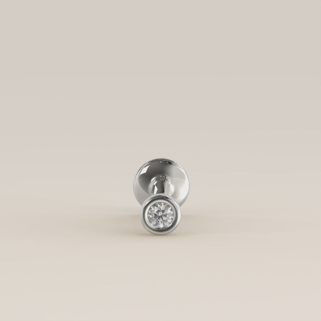 Bezel Round Lab Grown Diamond Piercing