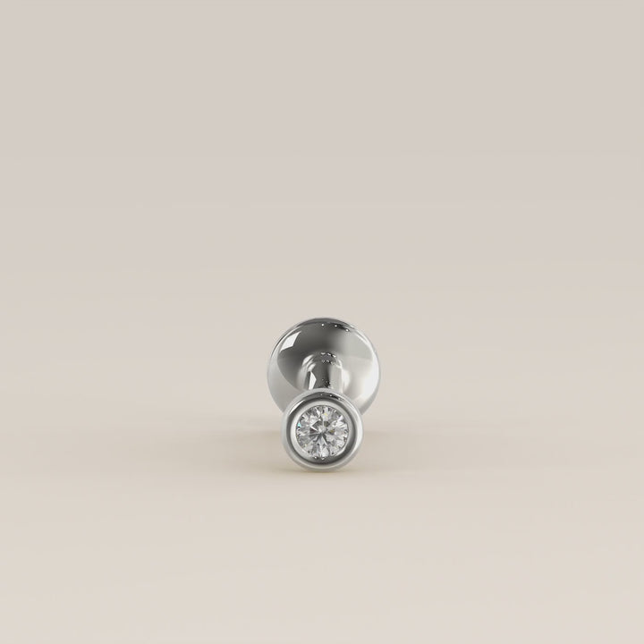 Bezel Round Lab Grown Diamond Piercing