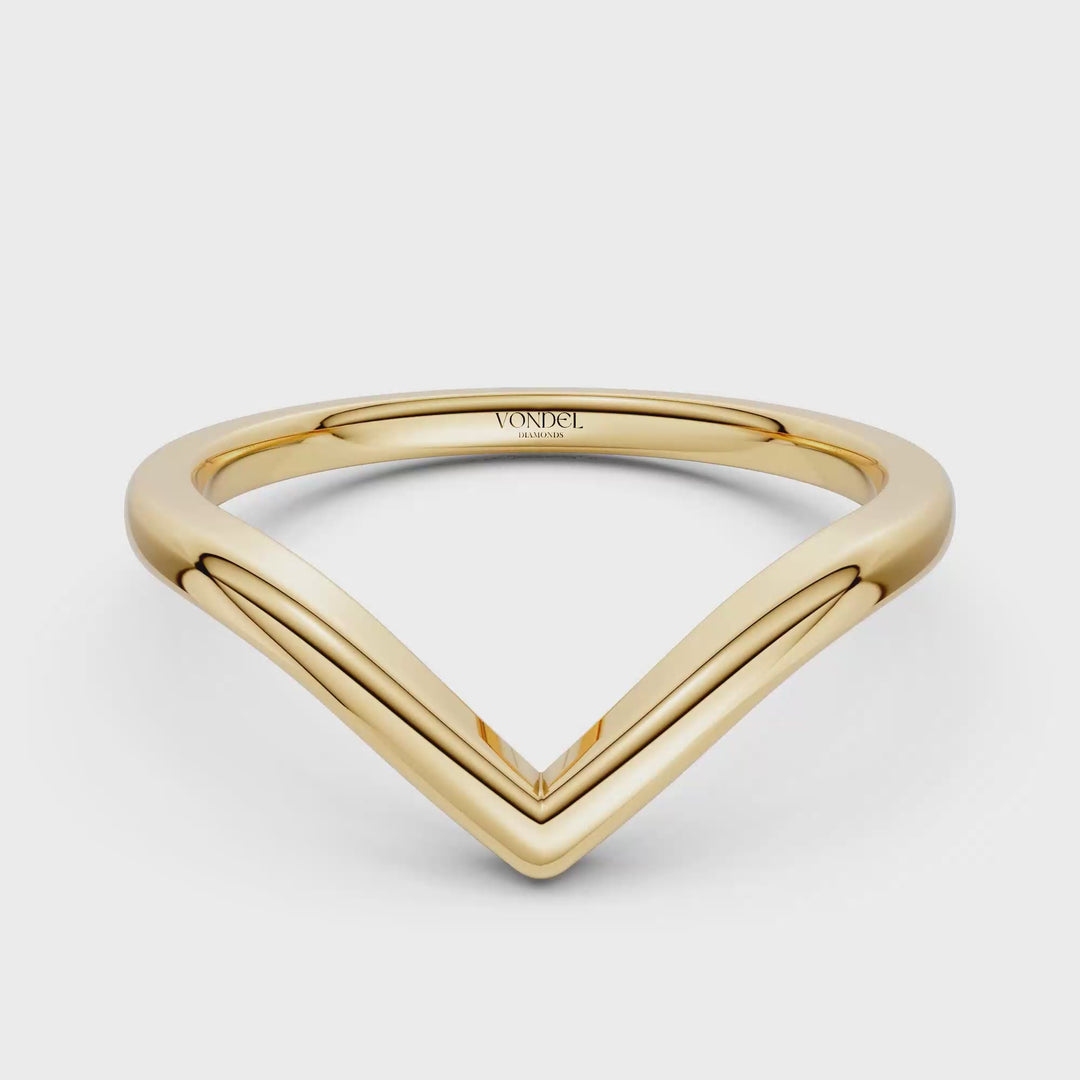 V-vormige gouden ring trouwring