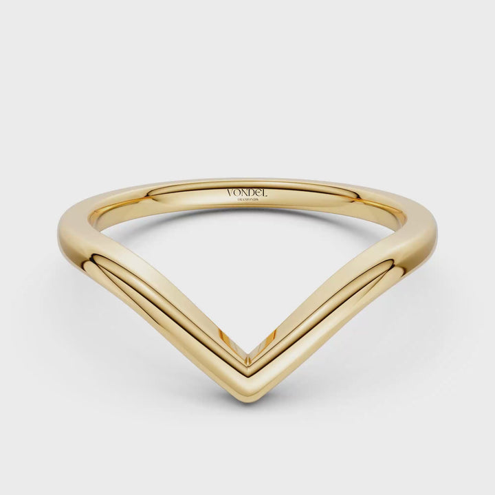 V-vormige gouden ring trouwring