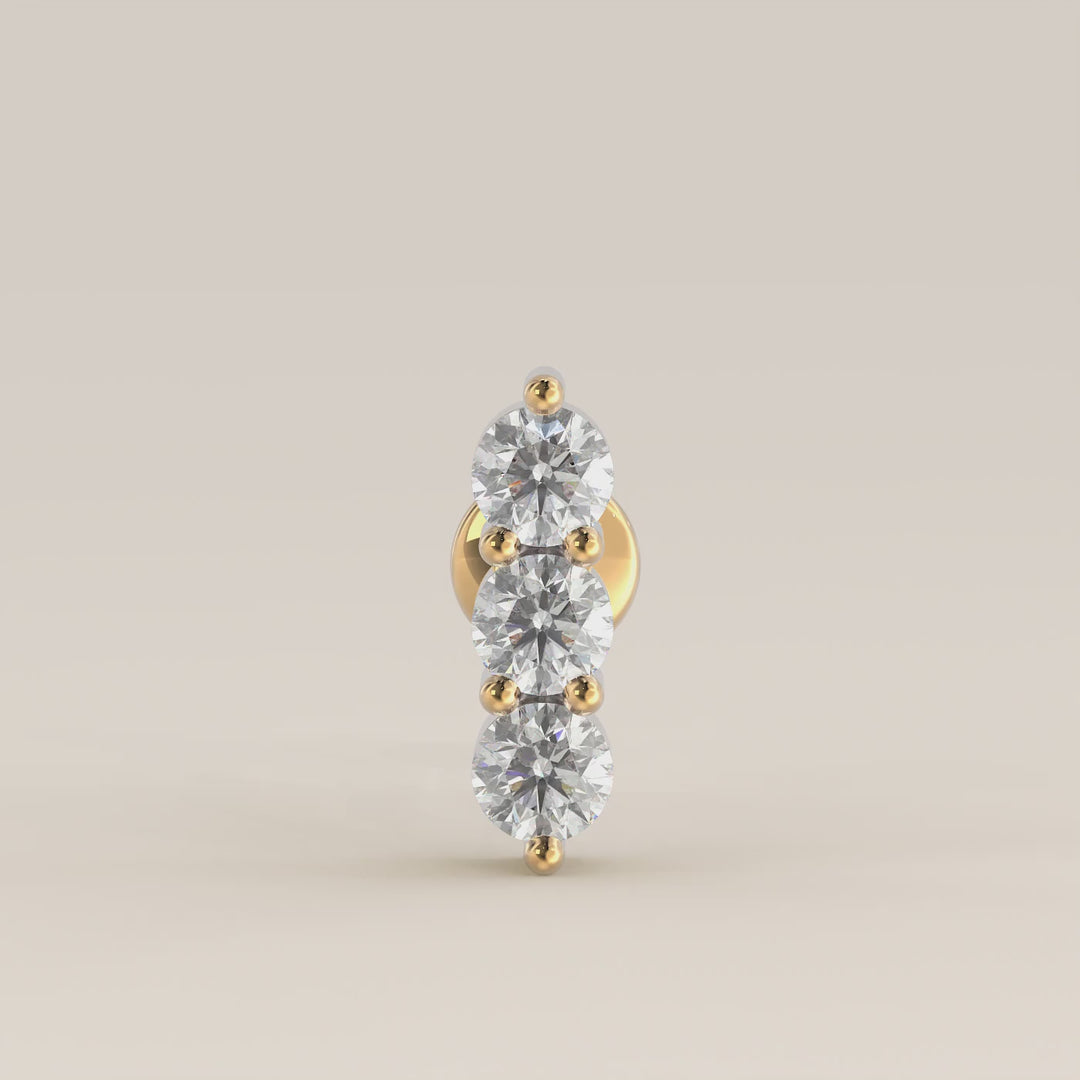 Luminous Triple Lab Grown Diamond Piercing