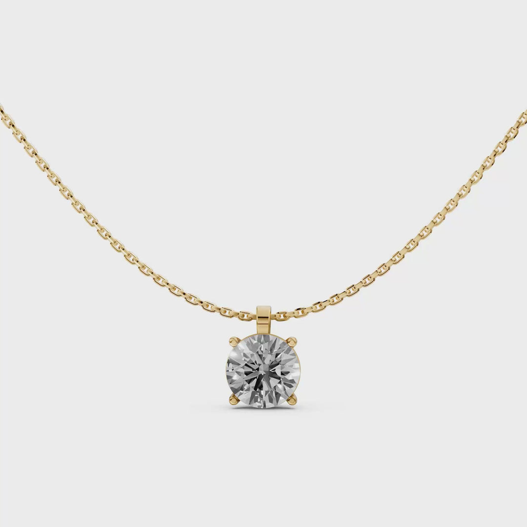 Rond Briljant Pendant Ketting - 18K Goud - 1,00 ct