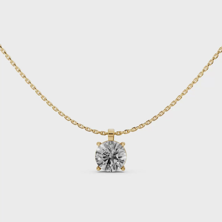 Rond Briljant Pendant Ketting - 18K Goud - 1,00 ct