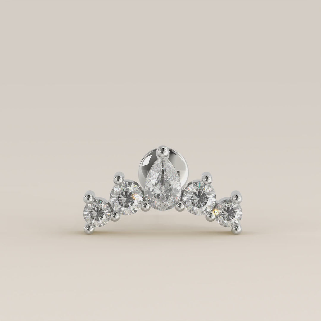 Celestial Pear and Round Curve Lab Grown Diamond Piercing