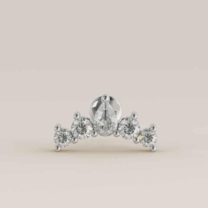 Celestial Pear and Round Curve Lab Grown Diamond Piercing