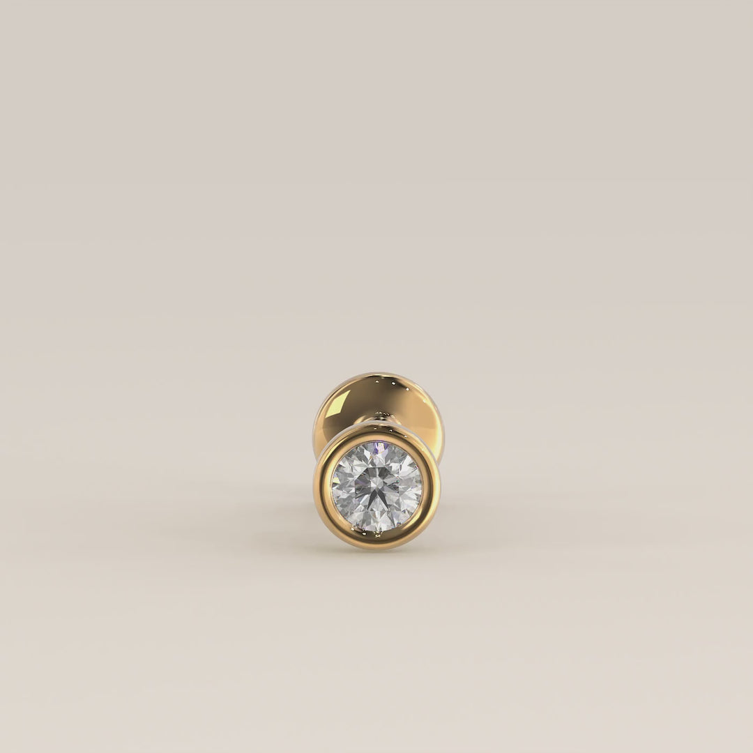 Bezel Round Lab Grown Diamond Piercing