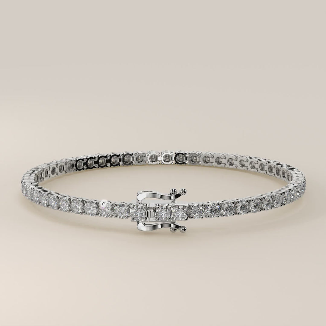 Chris - In Stock - Classic Lab Grown Diamond Tennis Bracelet - 18K White Gold