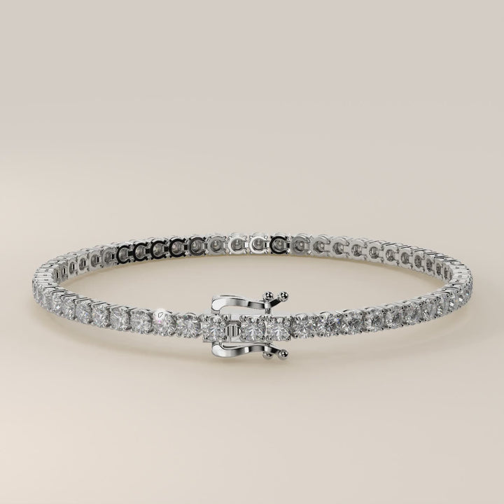 Chris - In Stock - Classic Lab Grown Diamond Tennis Bracelet - 18K White Gold