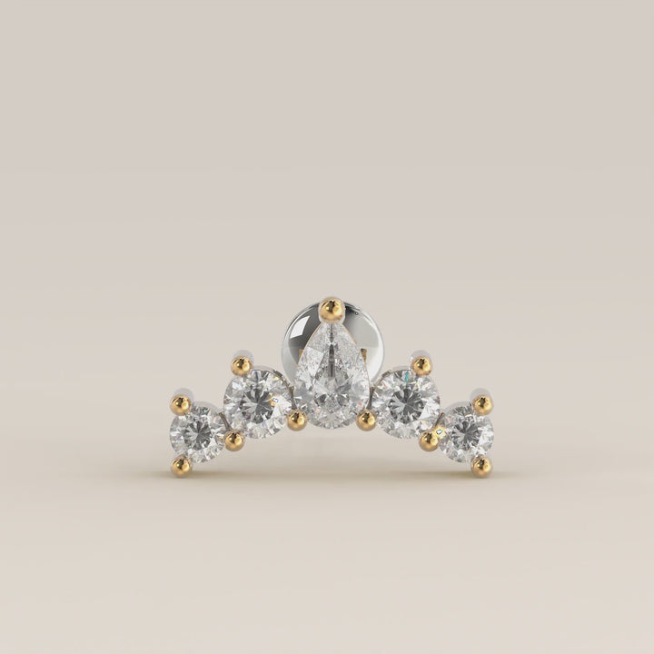 Celestial Pear and Round Curve Lab Grown Diamond Piercing