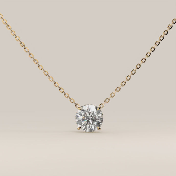 Lisa - Round Lab Grown Diamond Necklace with Hidden Halo