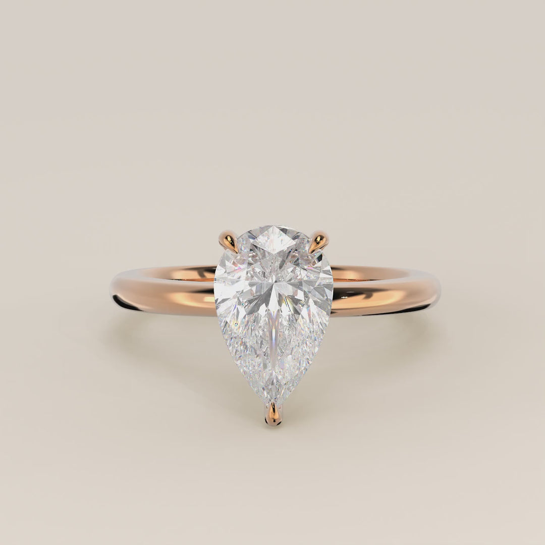 Verlovingsring peer lab grown diamant, rosegoud