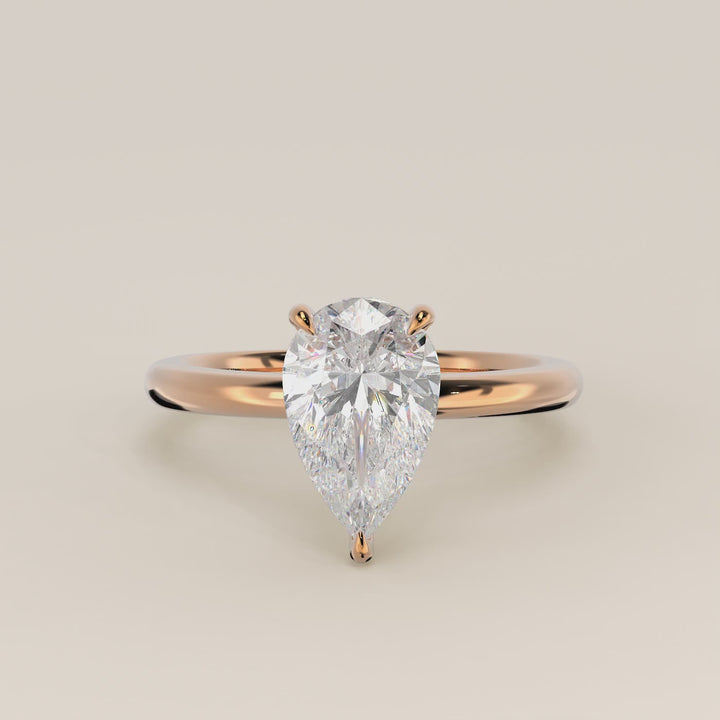 Verlovingsring peer lab grown diamant, rosegoud