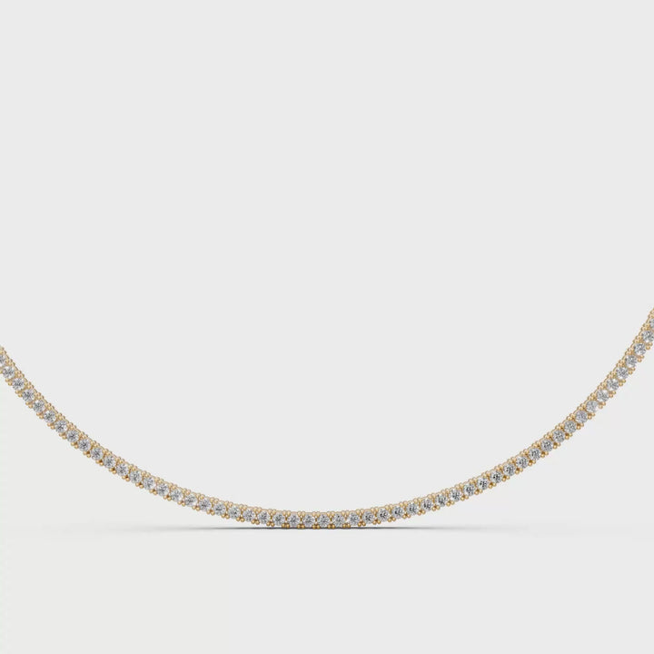 Diamanten Tennis Collier 42 cm - 18K Goud - 6,88 ct