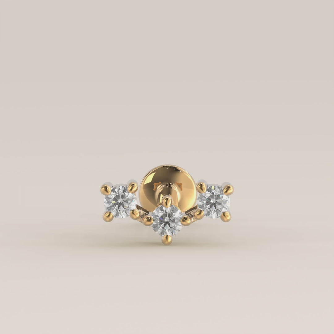 Luminous Trilogy Lab Grown Diamond Piercing
