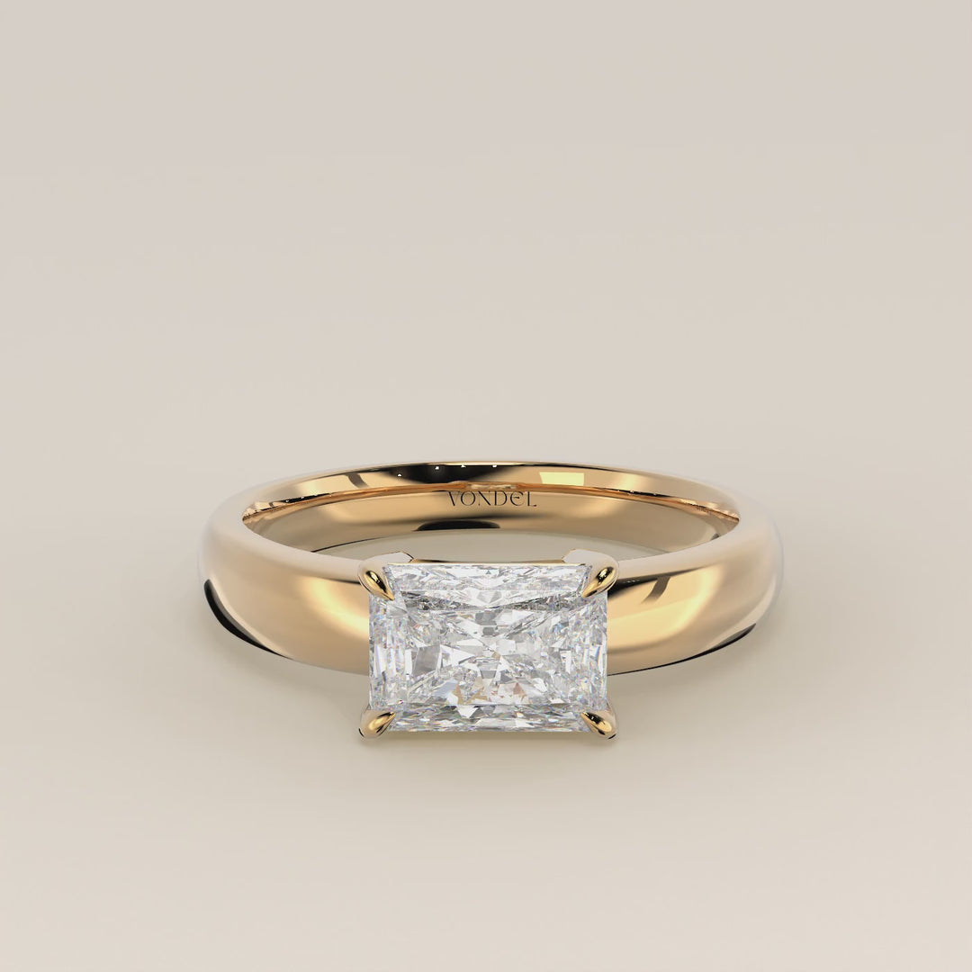 Joan - Radiant East to West Lab Grown Diamond Ring with Wide Band