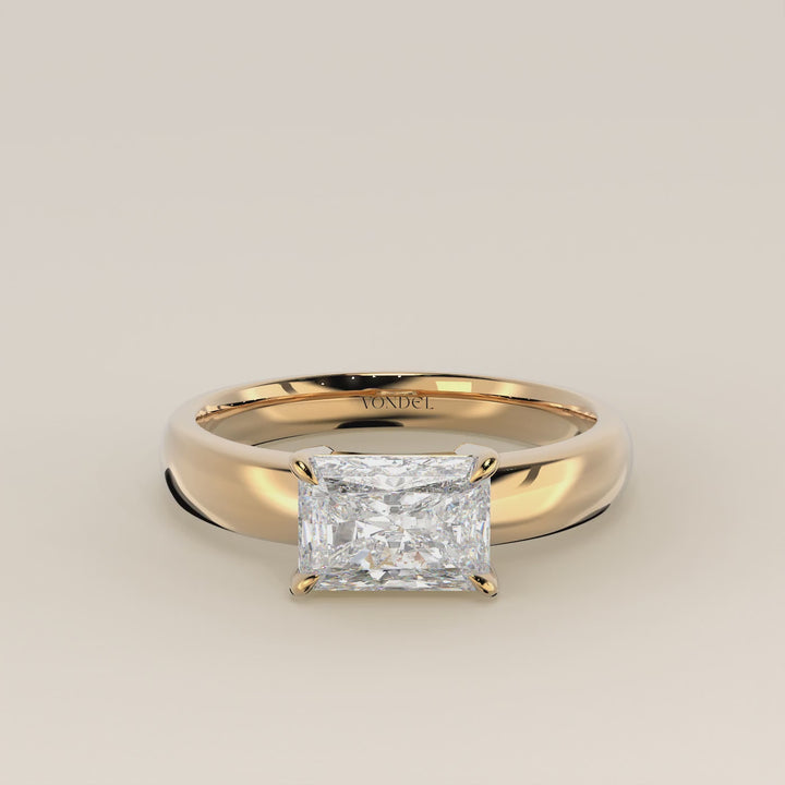 Joan - Radiant East to West Lab Grown Diamond Ring with Wide Band