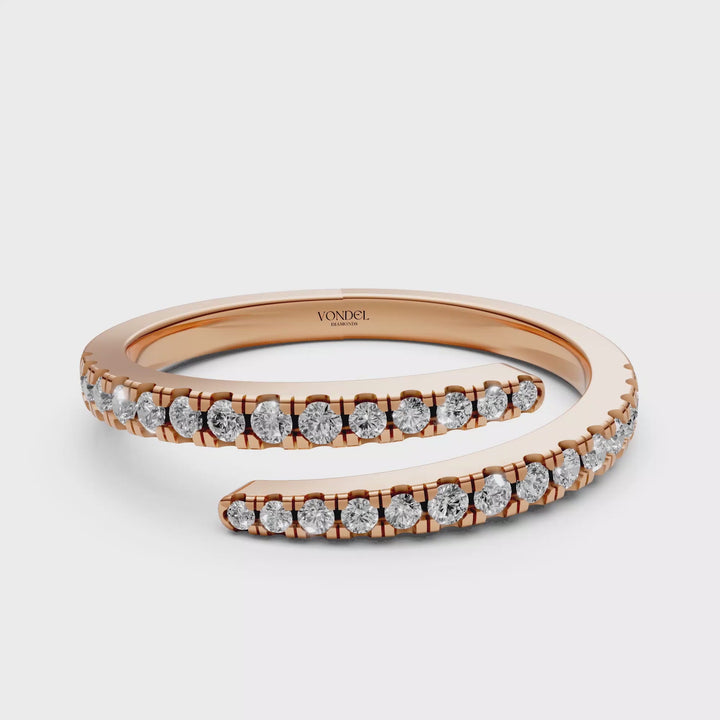 Wrap around Ring met Pave - 18K Goud - 0,28 ct