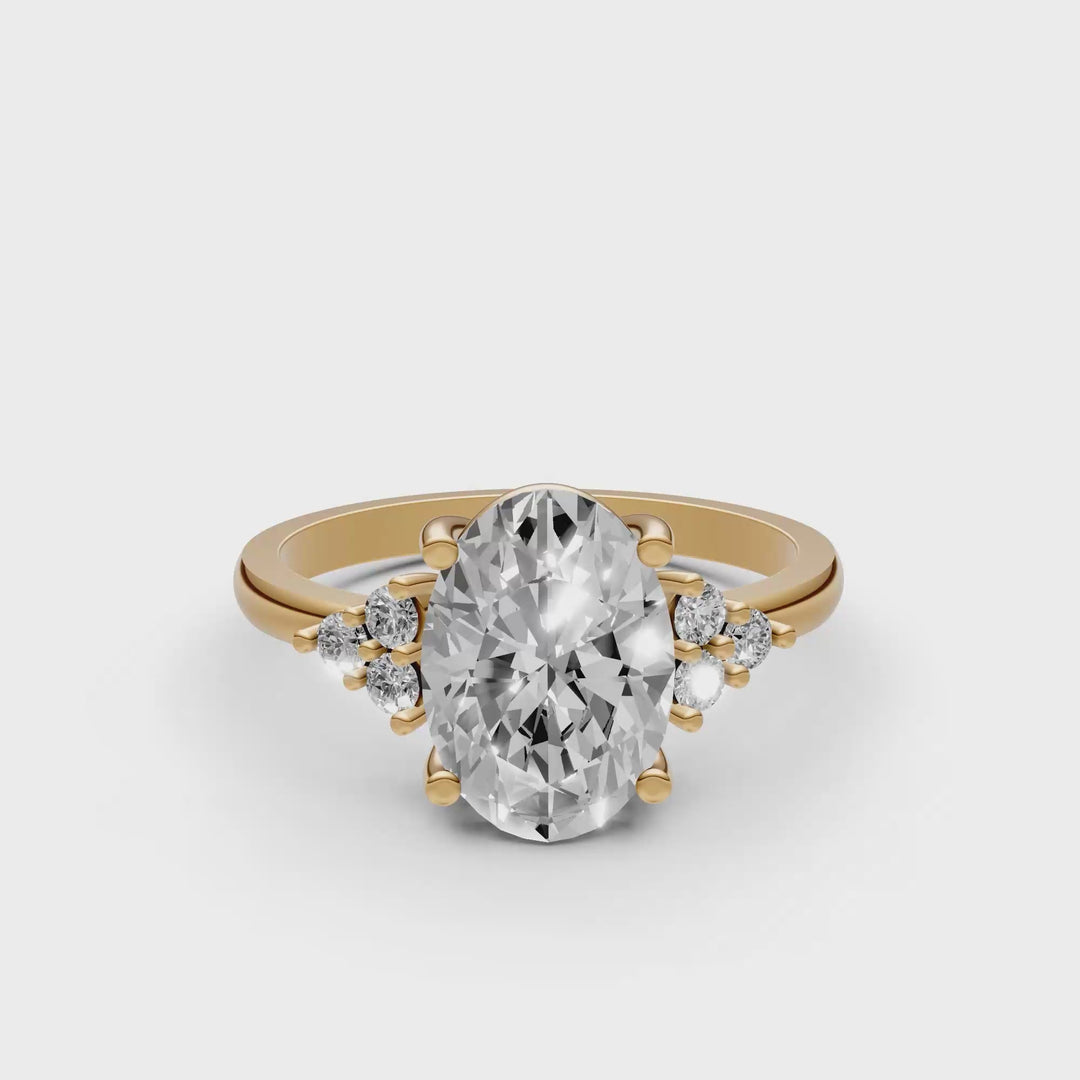 Oval Trilogy Cluster Ring - 2.17 ct
