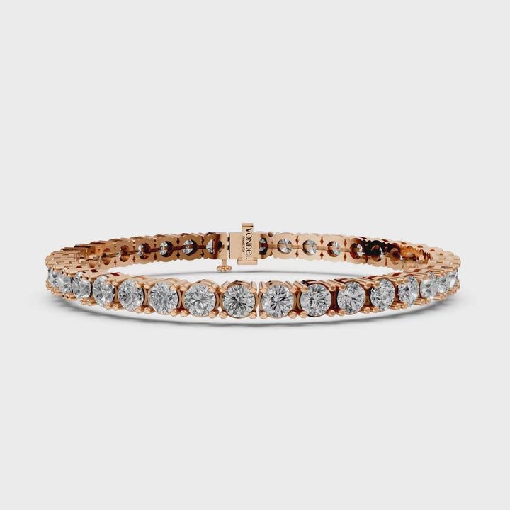 Amélie - Klassieke Diamanten Tennisarmband met Lage Zetting - 4.45CT
