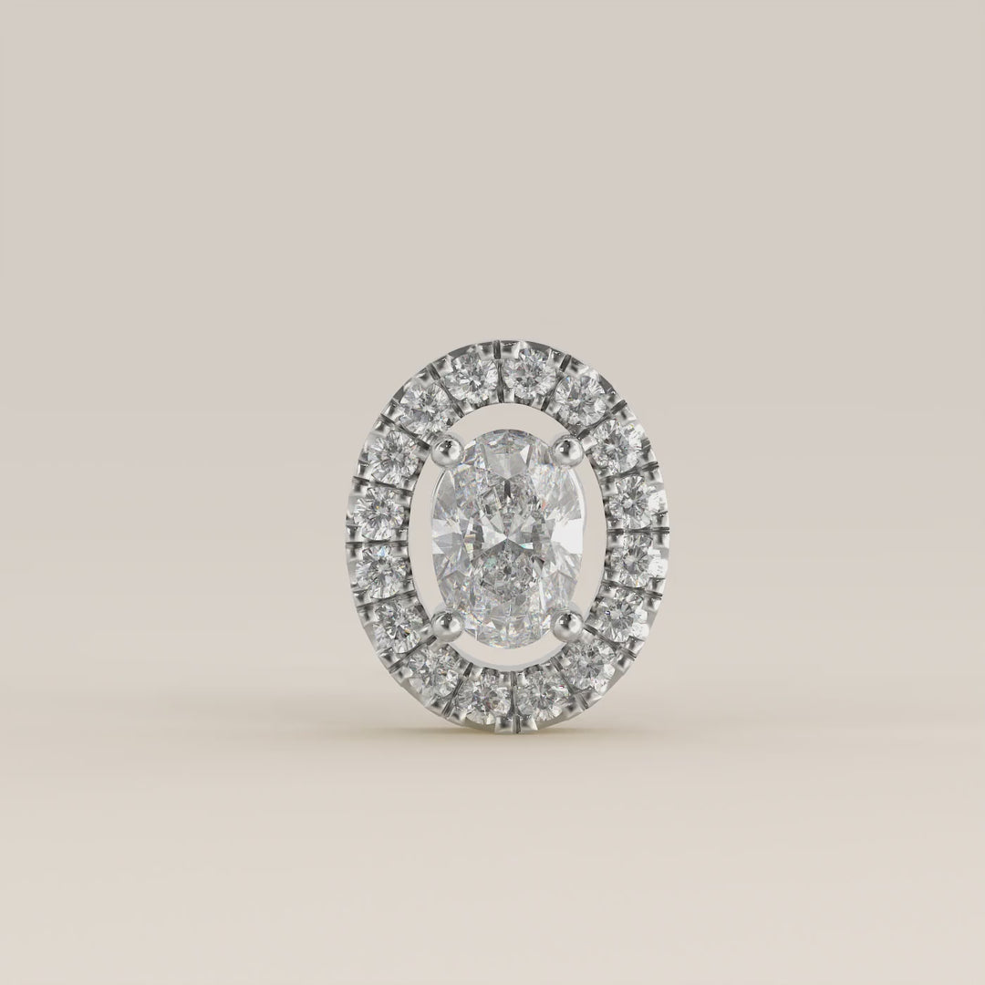 Aura Oval Lab Grown Diamond Halo Piercing