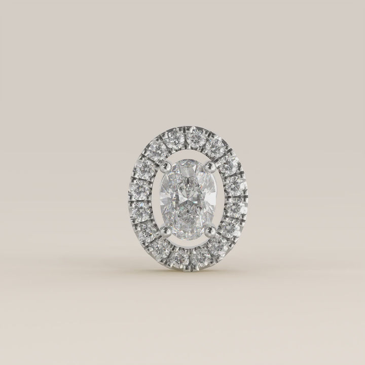 Aura Oval Lab Grown Diamond Halo Piercing