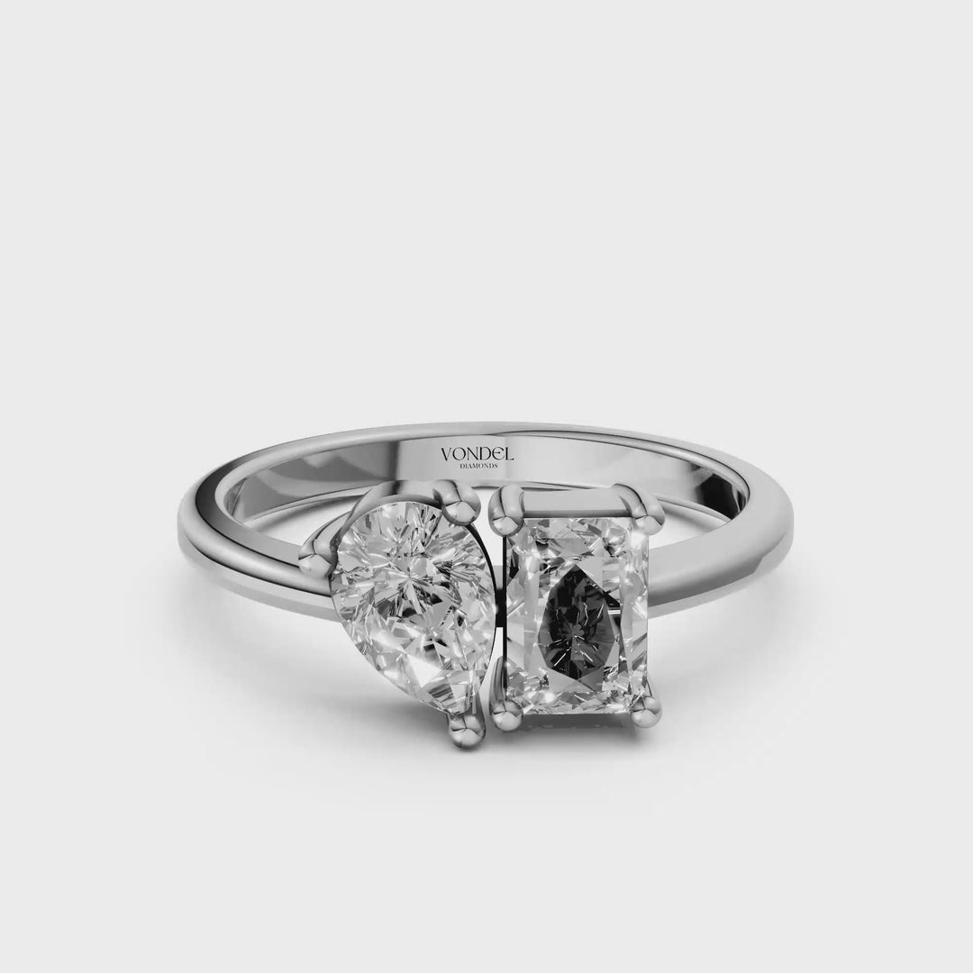 Toi et Moi Ring Radiant Pear - 1,0 ct